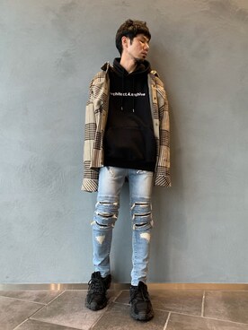 「L.H.P（エルエイチピー）のアイテム（パーカー）」を使った、KAWAKITA SHOICHIさん（メンズ・175cm）の秋コーディネート