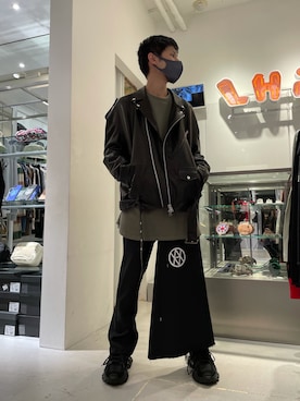 「ストリートファッション」｜「アイテム（ライダースジャケット）」を使った、KAWAKITA SHOICHIさん（メンズ・175cm）の秋コーディネート