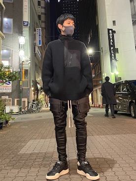 「Y-3（ワイスリー）のアイテム（トップス）」を使った、KAWAKITA SHOICHIさん（メンズ・175cm）の冬コーディネート