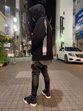 「Y-3（ワイスリー）のアイテム（トップス）」を使った、KAWAKITA SHOICHIさん（メンズ・175cm）の冬コーディネート