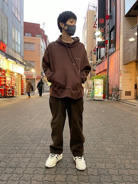 「Y-3（ワイスリー）のアイテム（シューズ）」を使った、KAWAKITA SHOICHIさん（メンズ・175cm）の冬コーディネート