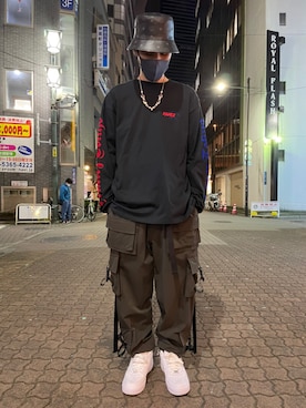 「MCM（エムシーエム）のアイテム（帽子）」を使った、KAWAKITA SHOICHIさん（メンズ・175cm）の冬コーディネート