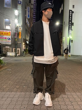 「whiteland」｜「アイテム（ブルゾン）」を使った、KAWAKITA SHOICHIさん（メンズ・175cm）の春コーディネート
