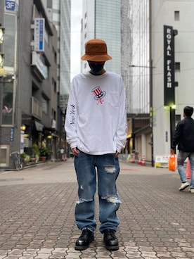 「aie」｜「アイテム（帽子）」を使った、KAWAKITA SHOICHIさん（メンズ・175cm）の春コーディネート
