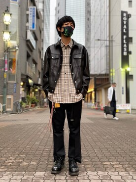 「soe（ソーイ）のアイテム」を使った、KAWAKITA SHOICHIさん（メンズ・175cm）の春コーディネート