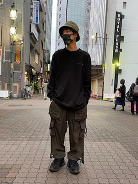 「BlackEyePatch（ブラックアイパッチ）のアイテム（トップス）」を使った、KAWAKITA SHOICHIさん（メンズ・175cm）の春コーディネート