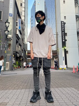 「DANKE SCHON（ダンケシェーン）のDankeSchon/ダンケシェーン/バイオウォッシュフラップパンツ（その他パンツ）」を使った、KAWAKITA SHOICHIさん（メンズ・175cm）の夏コーディネート