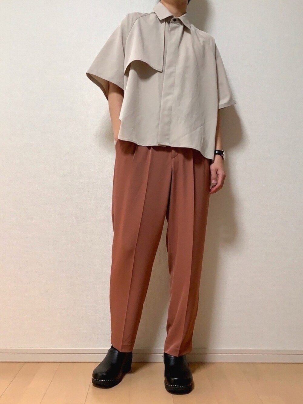 makiさんの「oversized trench shirt / オーバーサイズトレンチシャツ（shiki tokyo）」を使ったコーディネート