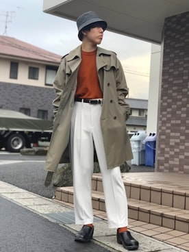 「ハロウィン」｜「アイテム（トレンチコート）」を使った、makiさん（メンズ・173cm）の秋コーディネート