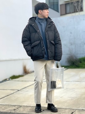 「epnok（エプノック）のアイテム（スウェット）」を使った、makiさん（メンズ・173cm）の冬コーディネート