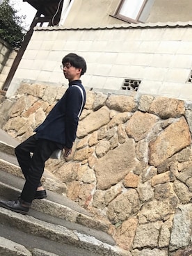 「Lui's（ルイス）のアイテム（ノーカラージャケット）」を使った、ばさしさん（メンズ・165cm）の春コーディネート