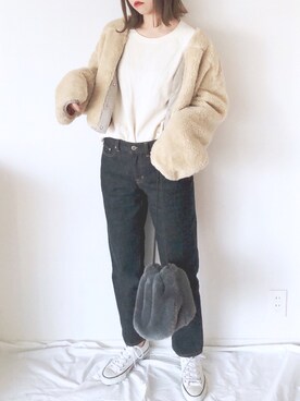 「MACPHEE（マカフィー）のアイテム（その他アウター）」を使った、uyuさん（レディース・161cm）の冬コーディネート