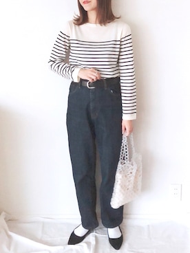 「アイテム（トートバッグ、その他）」を使った、uyuさん（レディース・161cm）の春コーディネート