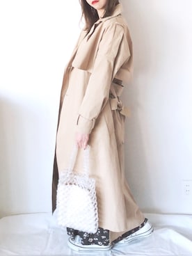 「NANO universe（ナノユニバース）のアイテム（トレンチコート）」を使った、uyuさん（レディース・161cm）の春コーディネート