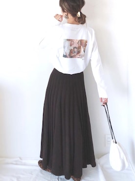 「アイテム（ヘアゴム）」を使った、uyuさん（レディース・161cm）の秋コーディネート