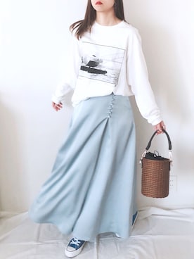 「ミントグリーン」｜「アイテム（その他）」を使った、uyuさん（レディース・161cm）の春コーディネート