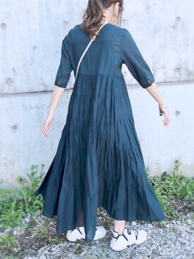 Zozo ゾゾ の 身長別に選べる ティアードワンピース ネイビー Women ワンピース Wear