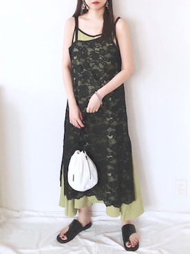 「Fabby fabby（ファビィーファビィー）のアイテム」を使った、uyuさん（レディース・161cm）の夏コーディネート