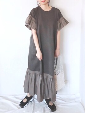 「ビーズバッグ」｜「アイテム（その他）」を使った、uyuさん（レディース・161cm）の夏コーディネート
