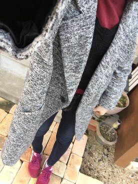 「キャミソール」｜「アイテム（チェスターコート）」を使った、hanaさん（レディース・160cm）の冬コーディネート