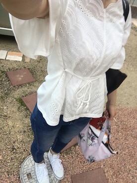 「POLO RALPH LAUREN（ポロ ラルフ ローレン）のジュニア ポロ ラルフローレン POLO CARSON HI（スニーカー）」を使った、hanaさん（レディース・160cm）の春コーディネート