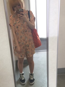 「Candy Stripper」｜「アイテム（シャツワンピース）」を使った、まゆさん（レディース・155cm）の夏コーディネート