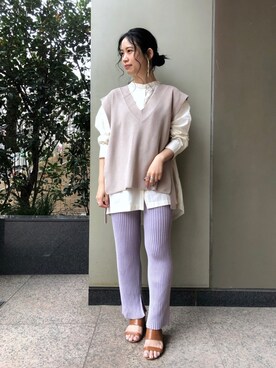 「BCSTOCK」｜「アイテム（パンツ）」を使った、asakoさん（レディース・153cm）の春コーディネート