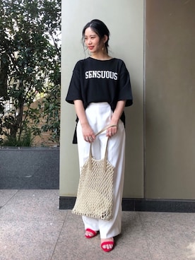 「BCSTOCK」｜「アイテム（パンツ）」を使った、asakoさん（レディース・153cm）の春コーディネート