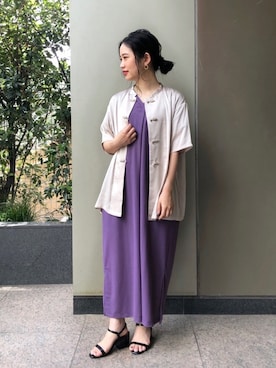 「チャイナシャツ」｜asakoさん（レディース・153cm）の夏コーディネート