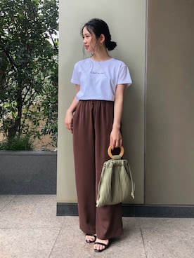 「B.C STOCK（ベーセーストック）のアイテム（パンツ）」を使った、asakoさん（レディース・153cm）の夏コーディネート