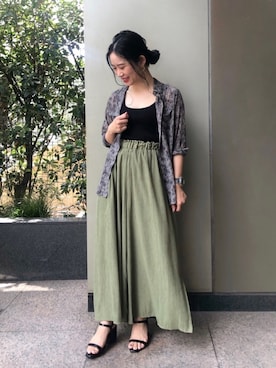 「FRAMeWORK（フレームワーク）のアイテム（トップス）」を使った、asakoさん（レディース・153cm）の夏コーディネート