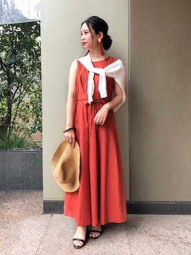 「B.C STOCK（ベーセーストック）のアイテム（帽子）」を使った、asakoさん（レディース・153cm）の夏コーディネート