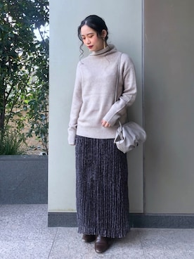 「B.C STOCK（ベーセーストック）のアイテム（バッグ）」を使った、asakoさん（レディース・153cm）の冬コーディネート