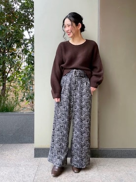 「B.C STOCK（ベーセーストック）のアイテム（パンツ）」を使った、asakoさん（レディース・153cm）の冬コーディネート