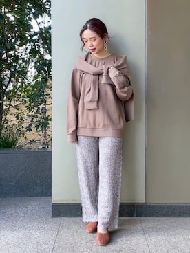 「Simplicite（サンプリシテ）のアイテム（パンツ）」を使った、asakoさん（レディース・153cm）の春コーディネート