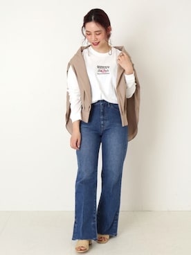 「Simplicite（サンプリシテ）のアイテム（サンダル）」を使った、asakoさん（レディース・153cm）の春コーディネート