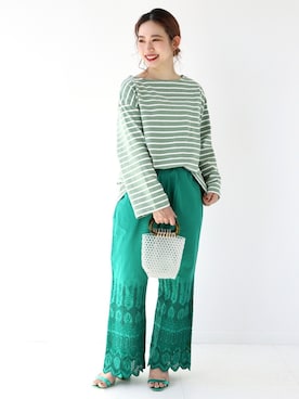 「Simplicite（サンプリシテ）のアイテム」を使った、asakoさん（レディース・153cm）の夏コーディネート