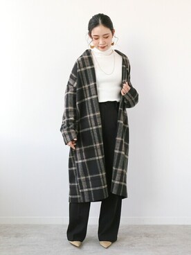 「Simplicite（サンプリシテ）のアイテム（その他アウター）」を使った、asakoさん（レディース・153cm）の冬コーディネート