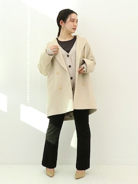 「Simplicite（サンプリシテ）のアイテム（その他アウター）」を使った、asakoさん（レディース・153cm）の冬コーディネート
