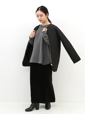 「Simplicite（サンプリシテ）のアイテム（ブルゾン）」を使った、asakoさん（レディース・153cm）の冬コーディネート
