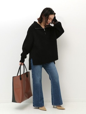「Simplicite（サンプリシテ）のアイテム（バッグ）」を使った、asakoさん（レディース・153cm）の冬コーディネート