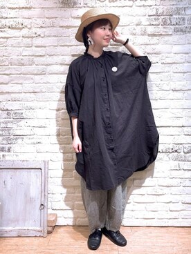 「ブレードハット」｜なかお⚘さん（レディース・165cm）の夏コーディネート