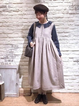 「アイテム（ハンチング/ベレー帽）」を使った、なかお⚘さん（レディース・165cm）の夏コーディネート