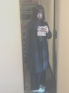 「学校」｜「アイテム（チェスターコート）」を使った、ほんちゃさん（レディース・160cm）の冬コーディネート