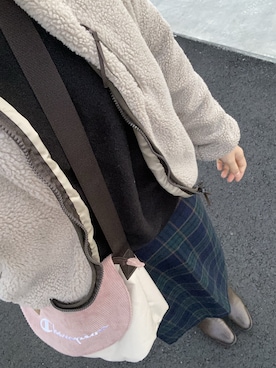 「Ifuru（イフル）のアイテム（ブルゾン）」を使った、naaagiさん（レディース・166cm）の冬コーディネート