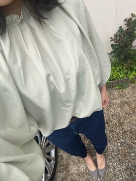 「アイテム（パンプス、グレー系）」を使った、naaagiさん（レディース・166cm）の春コーディネート