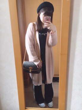 「agnes b.（アニエスベー）のS137 TS（Tシャツ/カットソー、ブラック系）」を使った、あ✡さん（レディース・162cm）の春コーディネート
