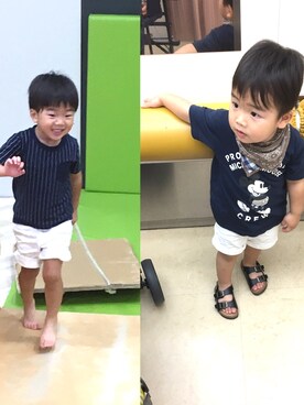 「きょうだいコーデ」｜「アイテム（サンダル）」を使った、ゆきさん（キッズ・100cm）の夏コーディネート