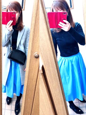 「ハニーズ」｜「アイテム（チェスターコート）」を使った、ゆきさん（レディース・155cm）の冬コーディネート