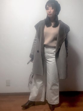 「しまむら（シマムラ）のアイテム（ムートンコート）」を使った、ゆきさん（レディース・155cm）の冬コーディネート